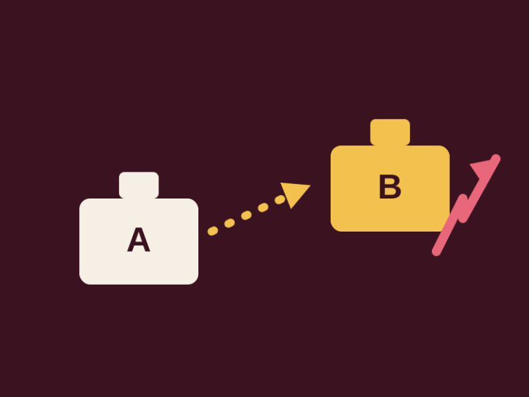 Job switching salary increase in Australia icon showing two roles and a pay arrow