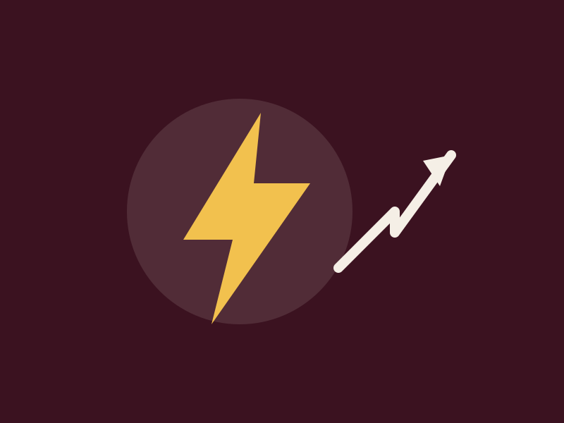 Electrical engineering jobs in Australia icon showing a lightning bolt and growth arrow