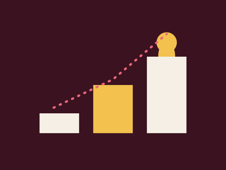 IT career path in Australia icon showing three career stages climbing upward